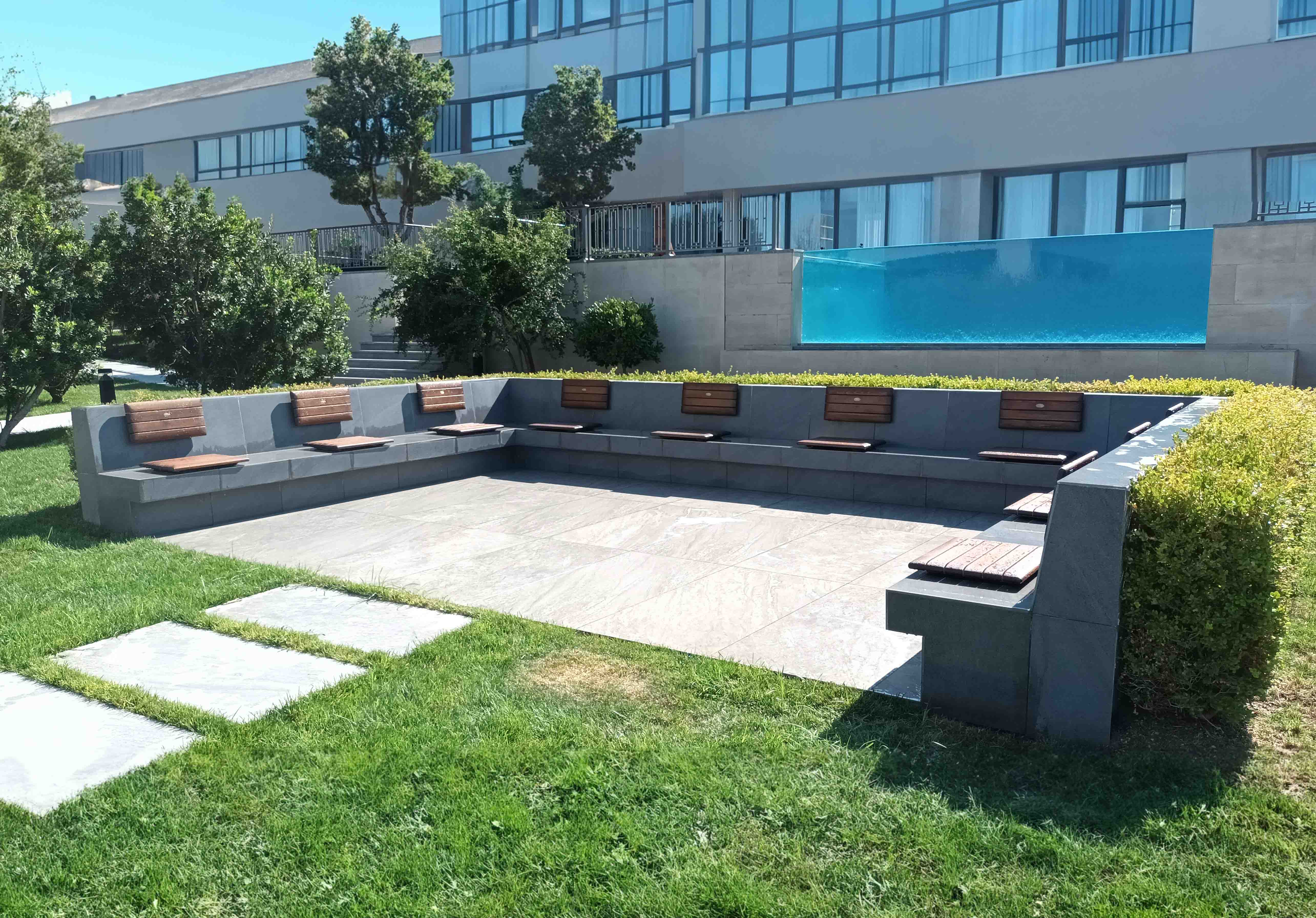 Seating on concrete · Customized Benches - IDEA.AZ